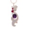 27.19 Ctw VS/SI1 Ruby,Amethyst and Diamond Prong Set 14k Rose Gold Pendant (ALL DIAMOND ARE LAB GROW