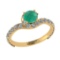 1.67 Ctw VS/SI1 Emerald and Diamond 14k Yellow Gold Engagement Ring (ALL DIAMOND ARE LAB GROWN) (ALL