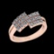0.77 Ctw VS/SI1 Diamond 10K Rose Gold Anniversary Ring