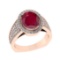 3.00 Ctw VS/SI1 Ruby and Diamond 14K Rose Gold Vintage Style Ring (ALL DIAMOND ARE LAB GROWN DIAMOND