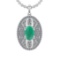 5.15 Ctw VS/SI1 Emerald and Diamond 14K White Gold Pendant (ALL DIAMOND ARE LAB GROWN)