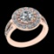 2.21 Ctw VS/SI1 Diamond Prong Set 10K Rose Gold Engagement Ring (ALL DIAMOND ARE LAB GROWN)