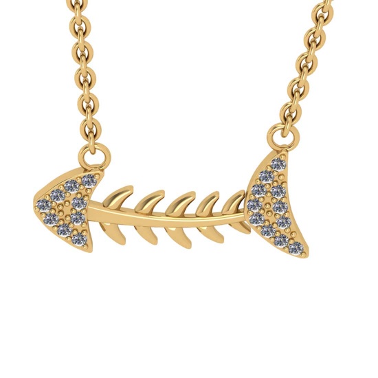 0.16 Ctw VS/SI1 Diamond 14K Yellow Gold Pendant Necklace (ALL DIAMOND LAB GROWN )