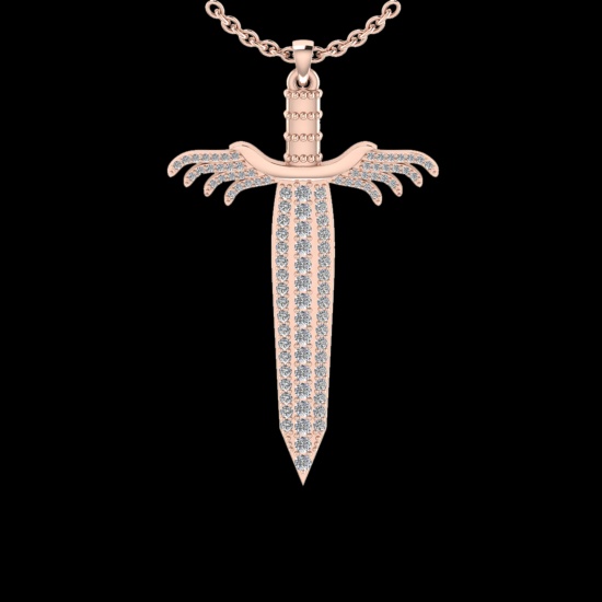 1.29 Ctw VS/SI1 Diamond 14K Rose Gold Necklace (ALL DIAMOND ARE LAB GROWN )