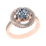 3.12 Ctw VS/SI1 Diamond Prong Set 14k Rose Gold Engagement Ring (ALL DIAMOND ARE LAB GROWN )