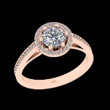 1.25 Ctw VS/SI1 Diamond 18K Rose Gold Engagement Ring (ALL DIAMOND ARE LAB GROWN )