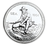 Silver Bullion 1 oz 1984 Engelhard Prospector Silver Round- E Logo Reverse