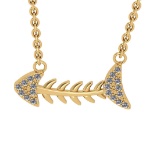0.16 Ctw VS/SI1 Diamond 14K Yellow Gold Pendant Necklace (ALL DIAMOND LAB GROWN )