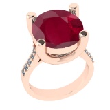 3.25 Ctw VS/SI1 Ruby And Diamond 14k Rose Gold Engagement Ring (ALL DIAMOND ARE LAB GROWN)