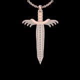 1.29 Ctw VS/SI1 Diamond 14K Rose Gold Necklace (ALL DIAMOND ARE LAB GROWN )