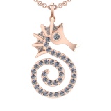 2.56 Ctw VS/SI1 Diamond Prong Set 14k Rose Gold Creature Pandant (ALL DIAMOND ARE LAB GROWN )