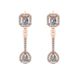 2.60 Ctw VS/SI1 Diamond 10K Rose Gold Dangle Earrings (ALL DIAMOND ARE LAB GROWN) (ALL DIAMOND ARE L