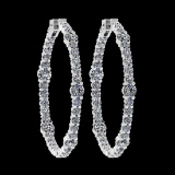 2.08 Ctw VS/SI1 Diamond 14K White Gold Hoop Earrings (ALL DIAMOND ARE LAB GROWN )