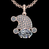 4.36 Ctw VS/SI1 Diamond 10k Rose Gold Christmas Theme Pandant (ALL DIAMOND ARE LAB GROWN )