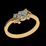 0.32 Ctw VS/SI1 Diamond Prong Set 10K Yellow Gold Engagement Ring (ALL DIAMOND ARE LAB GROWN)