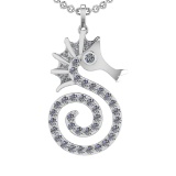 2.56 Ctw VS/SI1 Diamond Prong Set 14k white Gold Creature Pandant (ALL DIAMOND ARE LAB GROWN )