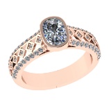 2.46 Ctw VS/SI1 Diamond 14k Rose Gold Engagement Ring (ALL DIAMOND ARE LAB GROWN)