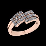 0.77 Ctw VS/SI1 Diamond 10K Rose Gold Anniversary Ring