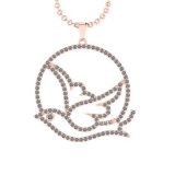 2.92 Ctw VS/SI1 Diamond 14K Rose Gold Birds Necklace(ALL DIAMOND ARE LAB GROWN )