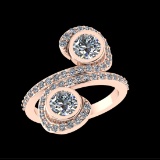 2.07 Ctw VS/SI1 Diamond Prong Set 10K Rose Gold Engagement Ring (ALL DIAMOND ARE LAB GROWN)