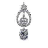 6.87 Ctw VS/SI1 Diamond Prong Set 14K white Gold Pandant (ALL DIAMOND ARE LAB GROWN) (ALL DIAMOND AR