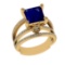 2.70 Ctw VS/SI1 Blue Sapphire And Diamond 14k Yellow Gold Engagement Ring (ALL DIAMOND ARE LAB GROWN