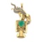 4.79 Ctw VS/SI1 Emerald and Diamond 14k Yellow Gold Pandant (ALL DIAMOND ARE LAB GROWN) (ALL DIAMOND