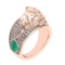 1.57 Ctw VS/SI1 Emerald and Diamond 14K Rose Gold Engagement Ring (ALL DIAMOND ARE LAB GROWN) (ALL D
