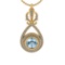 1.85 Ctw VS/SI1 Blue Topaz and Diamond 10K Yellow Gold Pendant (ALL DIAMOND ARE LAB GROWN)