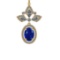 27.99 Ctw SI1/SI2 Tanzanite and Diamond 14k Yellow Gold Pandant (ALL DIAMOND ARE LAB GROWN) ( (ALL D