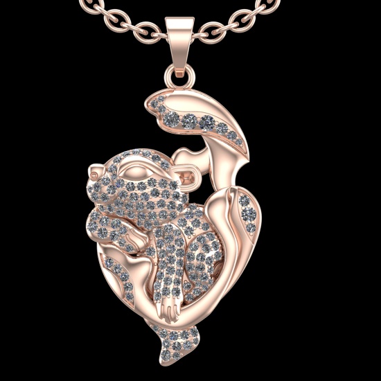 1.63 Ctw VS/SI1 Diamond 10k Rose Gold Pandant (ALL DIAMOND ARE LAB GROWN) ( (ALL DIAMOND ARE LAB GRO