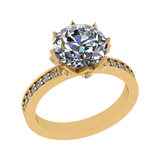 2.59 Ctw VS/SI1 Diamond 14k Yellow Gold Engagement Ring (ALL DIAMOND ARE LAB GROWN ) (ALL DIAMOND AR