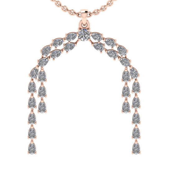 8.00 Ctw VS/SI1 Diamond 10K Rose Gold Pendant (ALL DIAMOND ARE LAB GROWN) (ALL DIAMOND ARE LAB GROWN