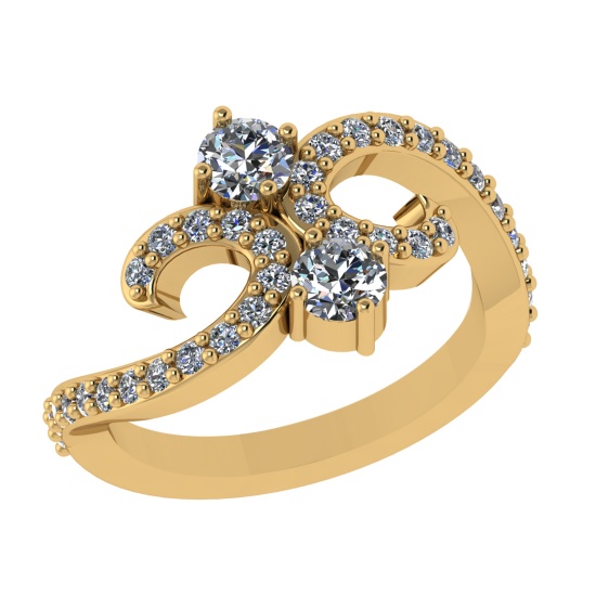 0.98 Ctw VS/SI1 Diamond 14K Yellow Gold Engagement Ring (ALL DIAMOND ARE LAB GROWN )