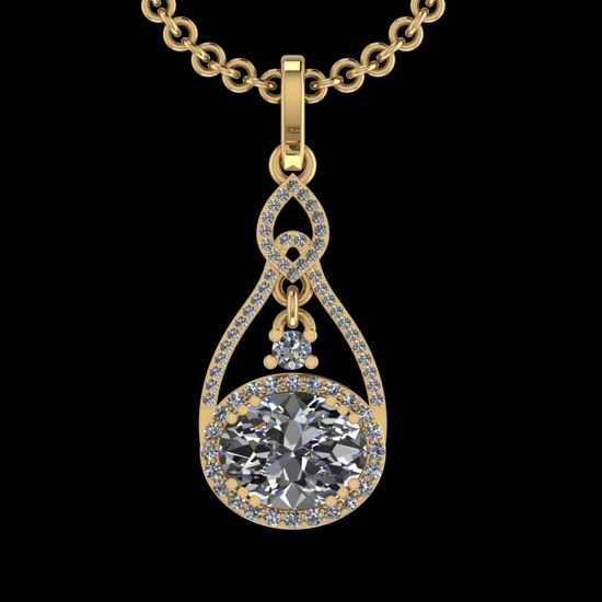 3.43 Ctw VS/SI1 Diamond 10k Yellow Gold Christmas Theme Pandant (ALL DIAMOND ARE LAB GROWN )