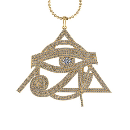 4.46 Ctw VS/SI1 Diamond 14K Yellow Gold Pendant Necklace (ALL DIAMOND LAB GROWN )
