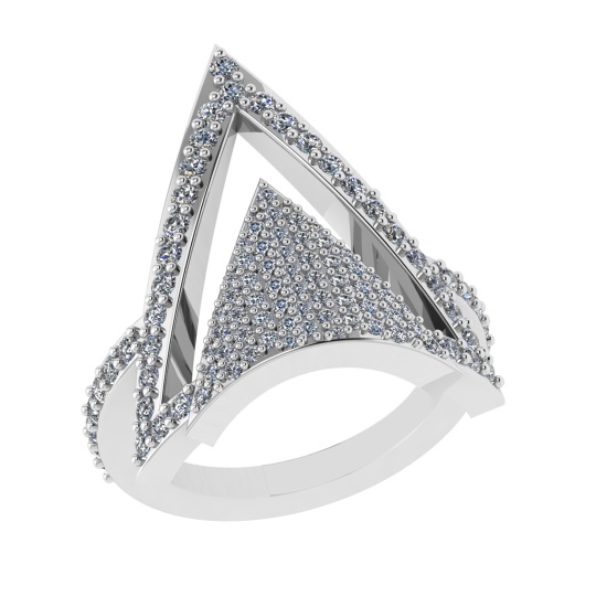 1.02 Ctw SI2/SI1 Diamond Prong Set 14k white Gold Engagement Ring (ALL DIAMOND ARE LAB GROWN) (ALL D