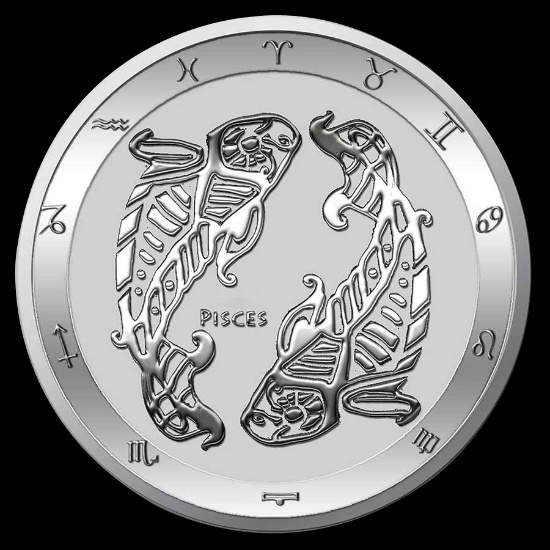 2021 Tokelau 1 oz Silver Zodiac Series: Pisces BU
