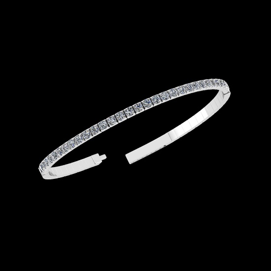 0.64 CtwVS/SI1 Diamond Prong Set 14K White Gold Half Bangle (ALL DIAMOND ARE LAB GROWN )