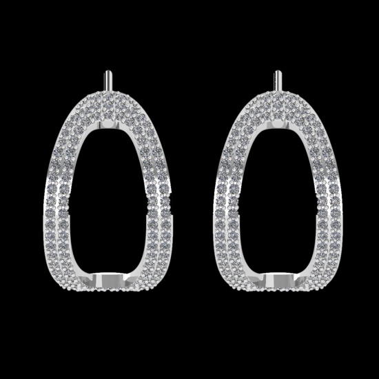 1.06 Ctw VS/SI1 Diamond 14 K White Gold Earrings (ALL DIAMOND ARE LAB GROWN )