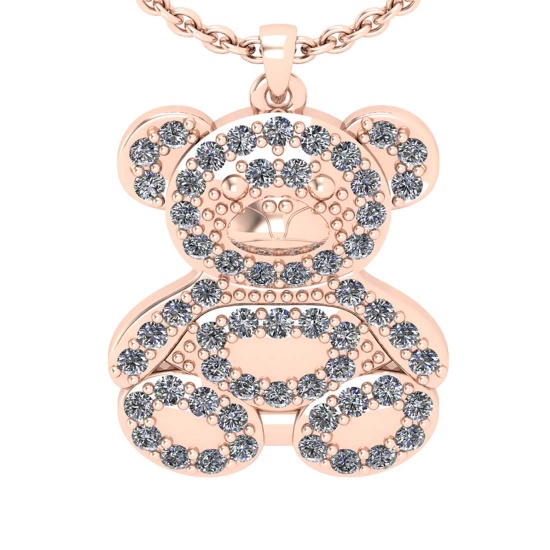 0.45 Ctw VS/SI1 Diamond 14K Rose Gold Pendant Necklace (ALL DIAMOND LAB GROWN )