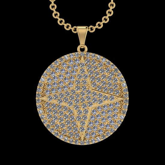 5.80 Ctw VS/SI1 Diamond 14 K Yellow Gold Necklace(ALL DIAMOND ARE LAB GROWN )