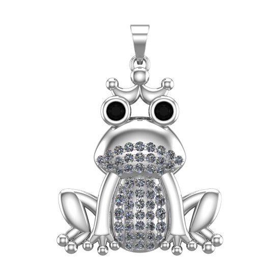 1.22 Ctw VS/SI1 Treated fancy black diamond Prong Set 14k white Gold Pandant (ALL DIAMOND ARE LAB GR