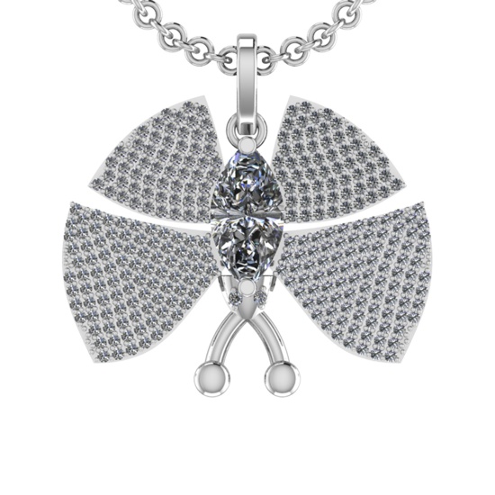 2.98 Ctw VS.SI1 (ALL DIAMOND ARE LAB GROWN ) Diamond 14k white Gold Necklace (ALL DIAMOND ARE LAB GR