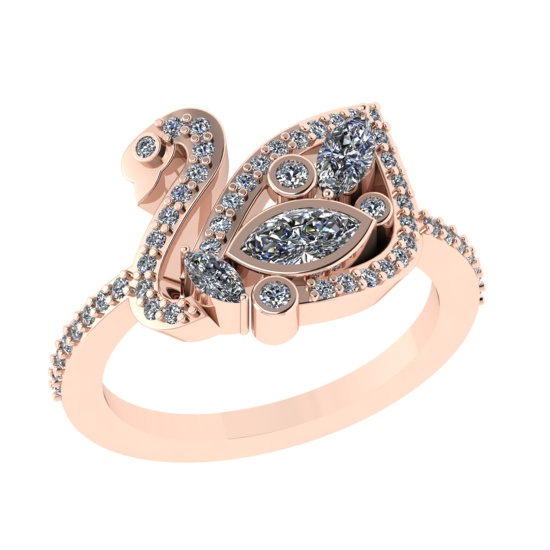 0.73 Ctw VS/SI1 Diamond 14k Rose Gold Engagement Ring (ALL DIAMOND ARE LAB GROWN)
