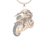 2.87 Ctw VS/SI1 Diamond 14K Rose Gold Hip Hop Style Necklace (ALL DIAMOND ARE LAB GROWN )