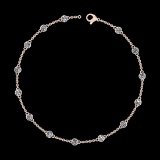 1.20 Ctw VS/SI1 Diamond 14K Rose Gold Yard Necklace (ALL DIAMOND ARE LAB GROWN )