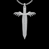 1.29 Ctw VS/SI1 Diamond 14K White Gold Necklace (ALL DIAMOND ARE LAB GROWN )