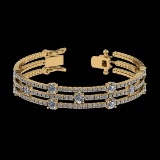 6.52 Ctw VS/SI1 Diamond Style 14K Yellow Gold Bracelet (ALL DIAMOND ARE LAB GROWN )