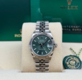 31mm Fluted Green Dial Jubilee Oysterperpetual Datejust Rolex Comes with Box & Papers